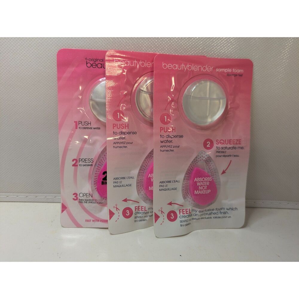 ⭐3/$30⭐ beautyblender Original Sample Foam Sponge Test Card Lot of 3
